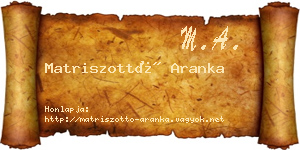 Matriszottó Aranka névjegykártya